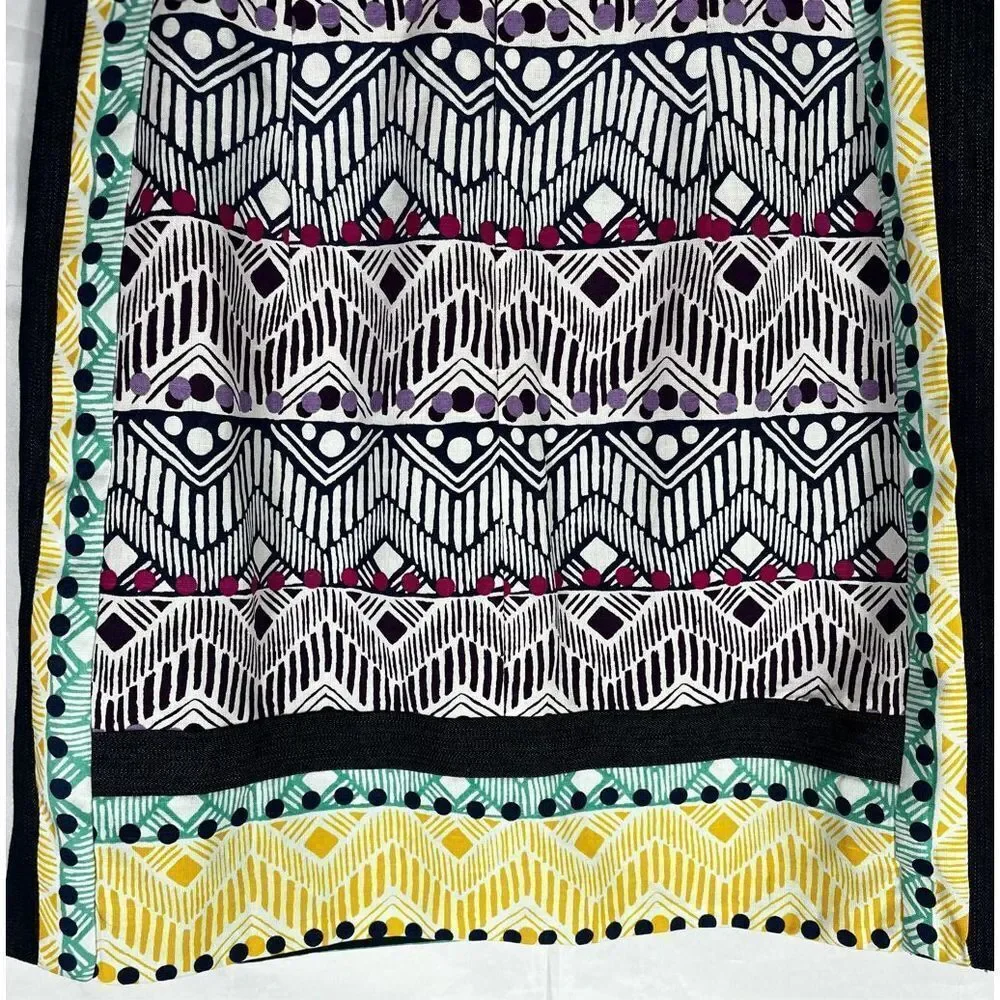 Nanette Lepore silk blend denim multi print skirt